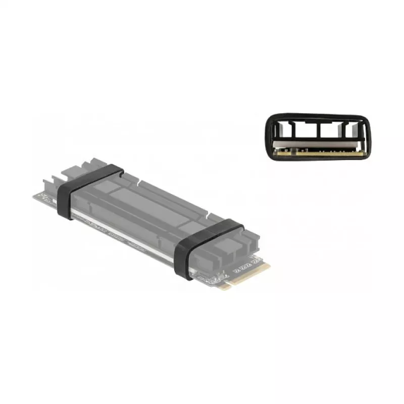 Guminis žiedas M.2 SSD ir radiatoriaus tvirtinimui DeLOCK, juodas, 10 vnt.