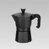 Moka puodas Maestro MR-1666-3-BLACK, rankinis 3 porcijų aliumininis kavos virimo aparatas, 150 ml, juodas