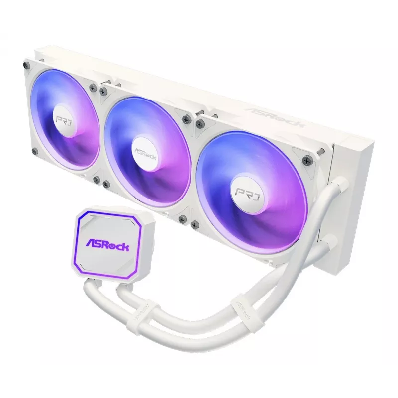 ASROCK Pro 360 ARGB White – 360 mm skysčio aušintuvas CPU, ARGB apšvietimas, baltas
