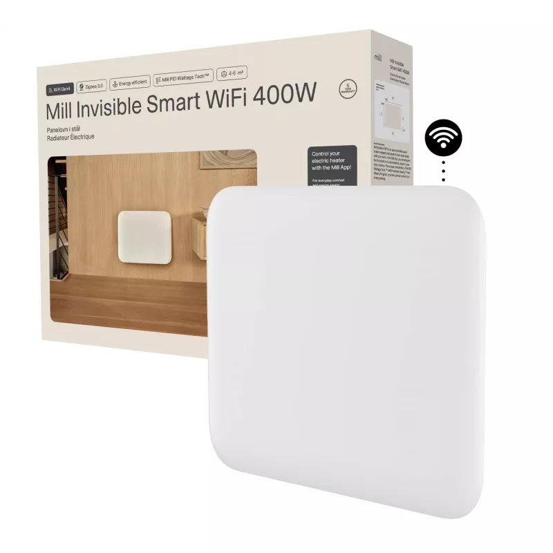 Sieninis šildytuvas Mill PA400WIFI4 400W, tinka 4–6 m², baltas, IPX4