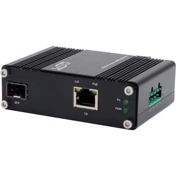 Media keitiklis Exsys EX-60340 PoE+ 60W, darbinė temperatūra nuo -40°C iki +75°C