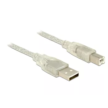 USB kabelis DeLOCK 83895 USB 2.0 3m USB A USB B permatomas