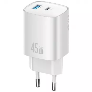 USAMS CC290 T66 45W GaN USB-A + USB-C kroviklis