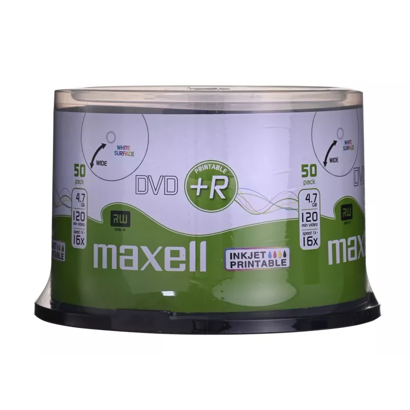 MAXELL DVD+R 4,7 GB 16x 50 vnt. spausdinami diskai cakebox