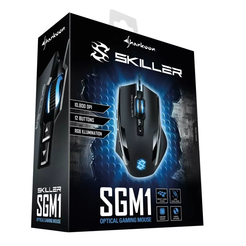 Sharkoon Skiller SGM1 pelė žaidimams Dešinei rankai USB-A Optinė 10800 DPI
