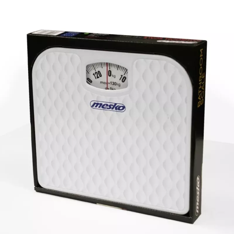 Svarstyklės mechaninės Mesko MS 8160, max 130 kg, tikslumas 1000 g, balta