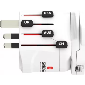 Kelioninis adapteris SKROSS PRO – World & USB White