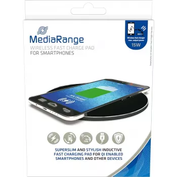 Belaidis greitasis mobiliojo įrenginio įkroviklis MediaRange MRMA118 USB juodas
