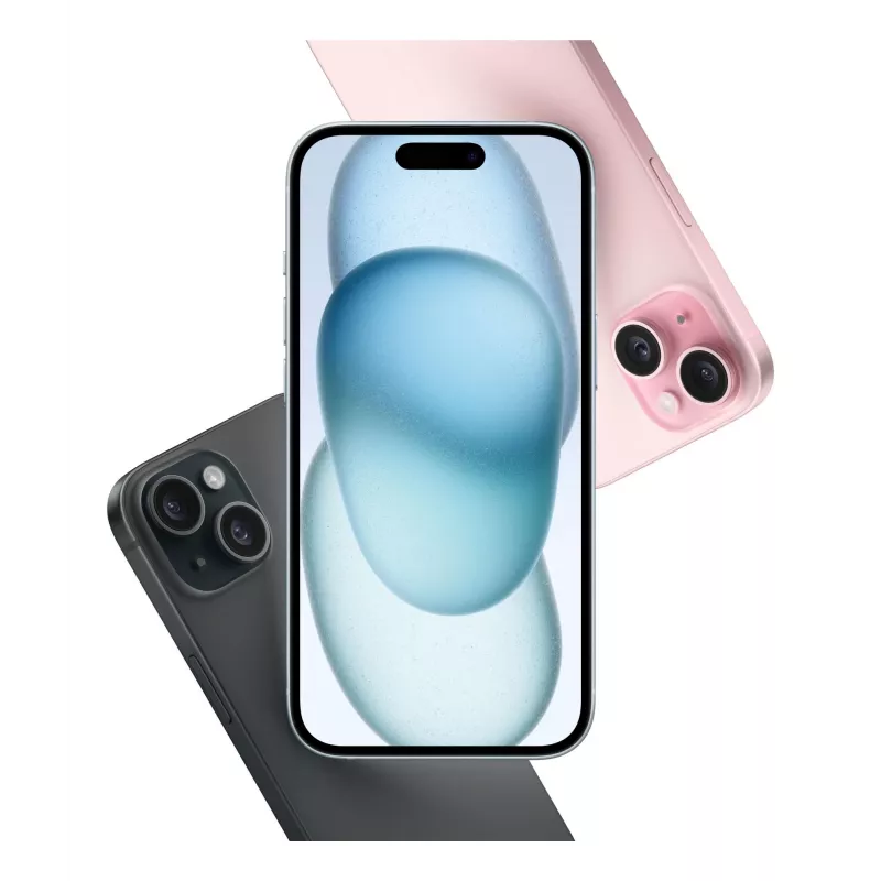 Apple iPhone 15 išmanusis telefonas 6,1" (15,5 cm) OLED, Dual SIM, A16, 128 GB, 48 MP dviguba kamera, iOS 17, 171 g, mėlynas (Indijos versija)