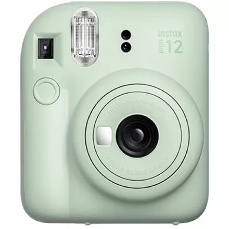 Momentinė kamera Fujifilm Instax Mini 12 Žalia – nuotrauka 86x54 mm, juosta 62x46 mm, 60 mm ekv. židinio nuotolis