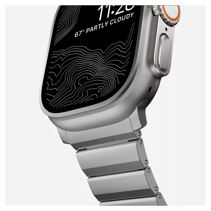 NOMAD Titanium Band, Apple Watch 46mm/49mm, sidabrinis