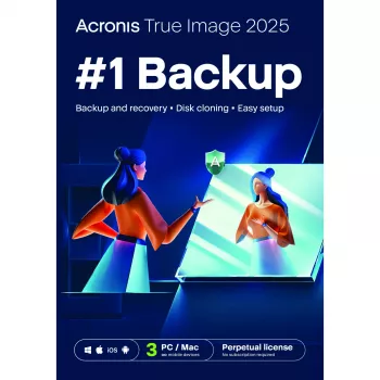 Acronis True Image 2025 3 kompiuteriams ESD nuolatinė licencija programinė įranga atsarginiam kopijavimui