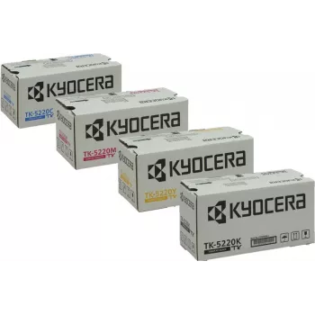 Originalus Kyocera TK-5220 tonerio kasetės multipaketas – 4 juodos kasetės