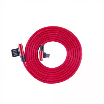 Sbox USB->Micro USB 90 M/M 1,5m USB-MICRO-90R braškinė raudona