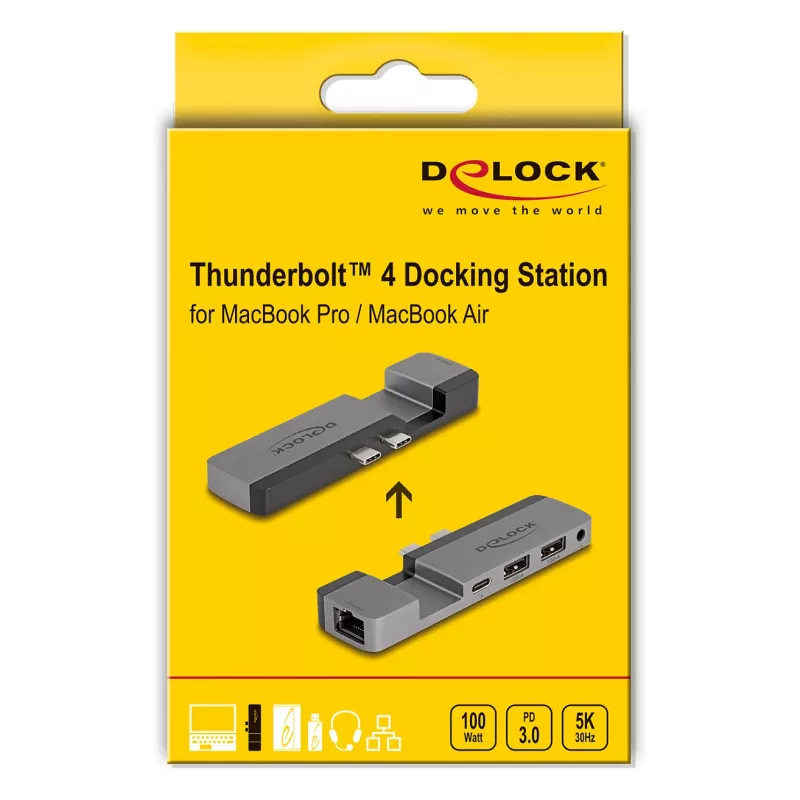 DeLOCK 87757 Thunderbolt 4 dokas 5K 100W PD 10Gbps LAN Garsas