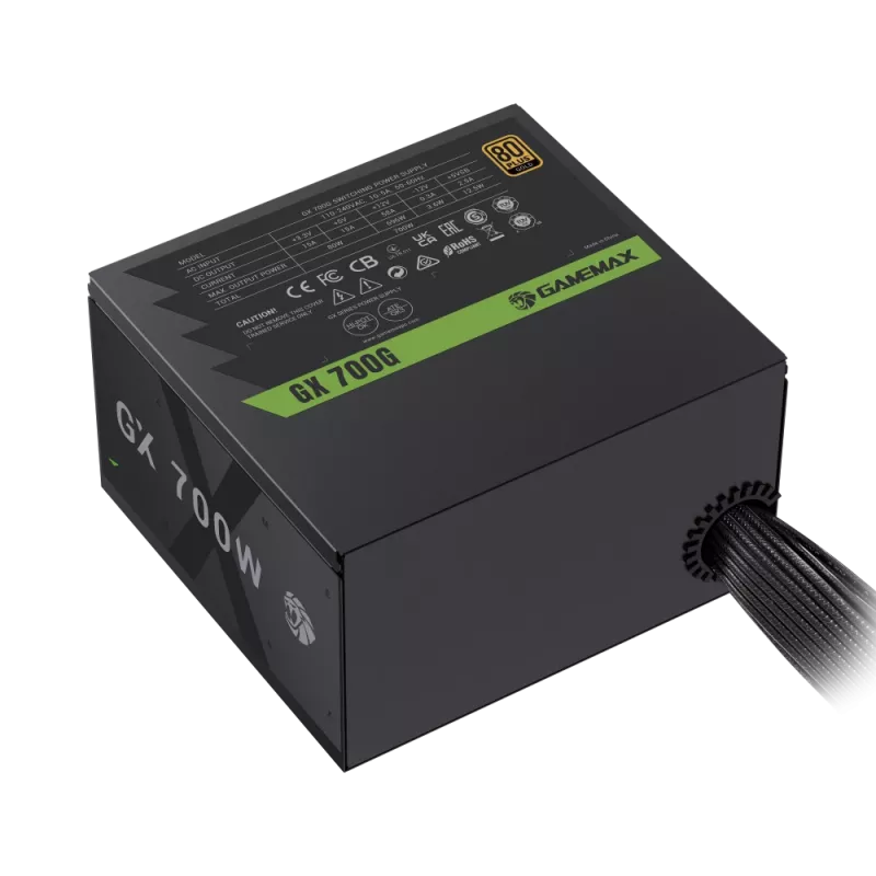 Gamemax GX 700G maitinimo blokas, 80 PLUS Gold, 700 W, nemodulinis