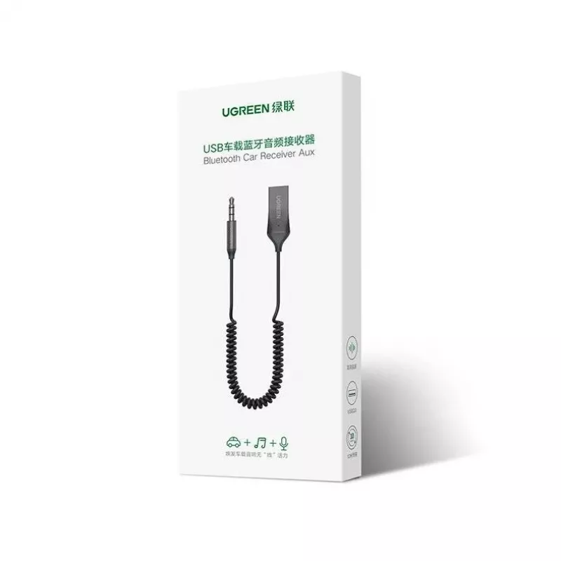 Garso imtuvas UGREEN CM309 Bluetooth 5.0 USB su 3,5 mm AUX lizdu, juodas, 20–20000 Hz