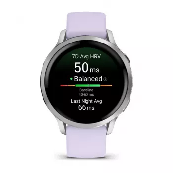 Garmin Venu 4 3,05 cm (1,2 colio) AMOLED 41 mm Skaitmeninis 390 x 390 pikselių Liečiamas ekranas Sidabrinis Wi-Fi GPS (palydovas)