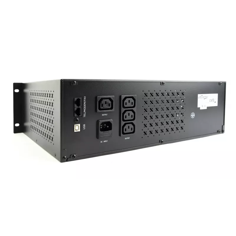 Gembird 19 inch 3.4U 1500VA UPS, 4x IEC 230V išėjimai, IEC14 įėjimas, RJ11, USB, LCD, Line-Interactive 1.5 kVA / 900 W