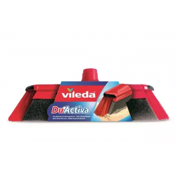 VILEDA 151221 vidaus šluota su gumine galvute, minkšti/kieti šereliai, raudona, pakuotės plotis 340 mm