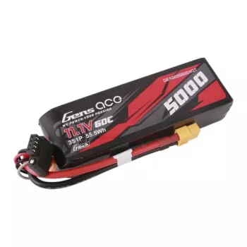 Gens ace G-Tech 5000mAh 11.1V 60C 3S1P Lipo akumuliatorius su XT60 kištuku