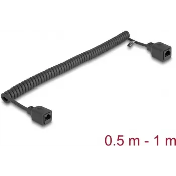 Jungiamasis kabelis DeLOCK 90669 RJ-45 Cat5e 1 m Juodas