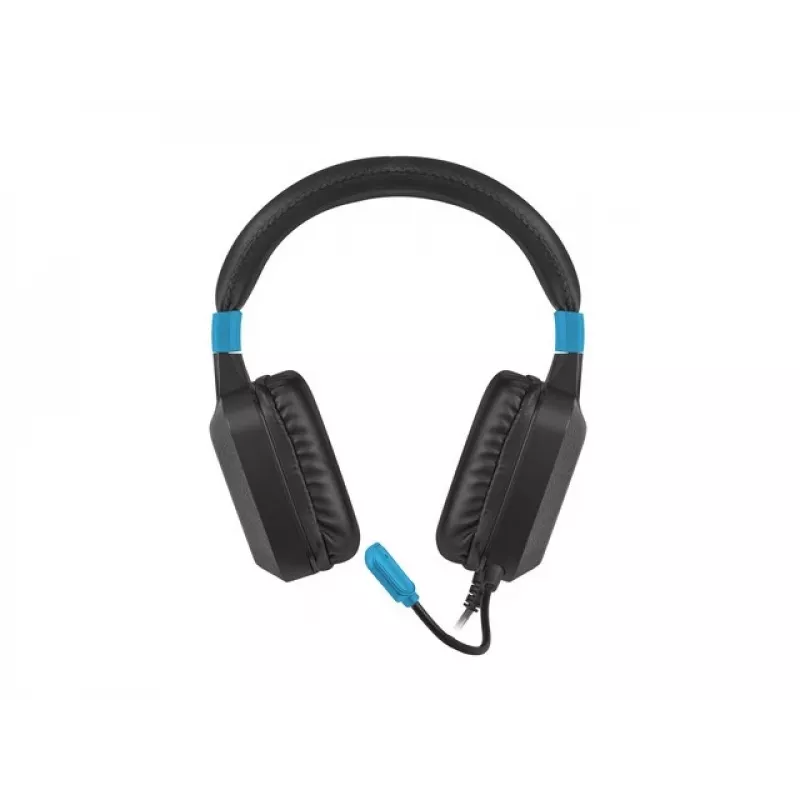 Žaidimų ausinės Fury NFU-1584 su ausinių mikrofonu, uždaro tipo, 98 dB, 15–25000 Hz, 2 m laidas, USB ir 3,5 mm, mėlyna