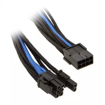 Laidas SilverStone PCI-8-Pin į PCIe-6+2-Pin, 250 mm - juodas/mėlynas