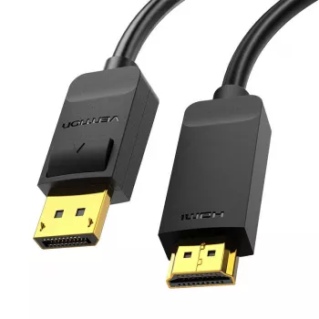 Adapterinis kabelis DisplayPort į HDMI Vention HAGBH, 2 m, juodas, 7 mm skersmuo