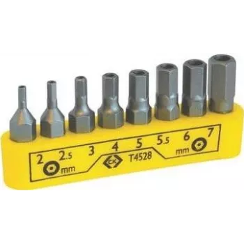 Šešiabriaunių antgalių rinkinys c.k tools T4528 – 8 vnt., laikiklyje
