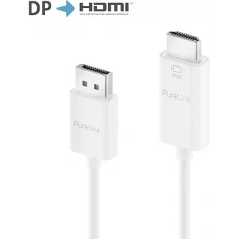 PureLink aktyvus DisplayPort 1.2 į HDMI 2.0 adapterio laidas, 4K60Hz (444), DisplayPort kištukas / HDMI kištukas