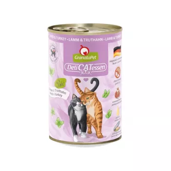 Šlapias ėdalas katėms Fox4Pets GRANATAPET DeliCATessen ėriena ir kalakutas paštetas 400 g, be grūdų, suaugusioms, hipoalerginis