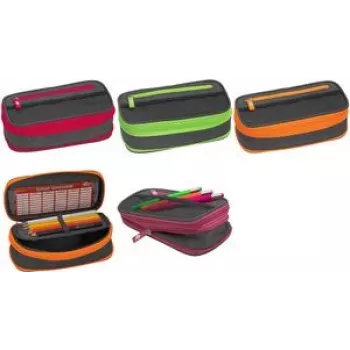 Minkštas penalas WEDO Neon Stretch žalia pilka