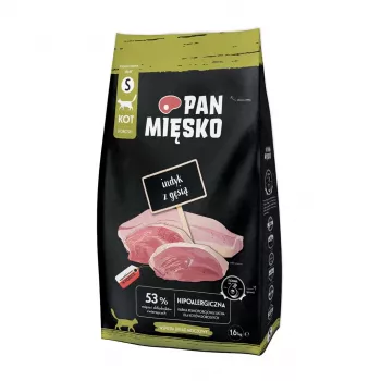 Sausas kačių ėdalas Pan Mięsko Turkija su Žąsimi S 1,6 kg