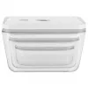 ZWILLING Fresh & Save 36803-003-0 stiklinių vakuuminių konteinerių rinkinys, stačiakampiai, 3 vnt. (S/M/L, 0,35/0,75/1,6 L), borosilikatinis stiklas, tinka mikrobangėje, orkaitėje ir indaplovėje, pilka/skaidru
