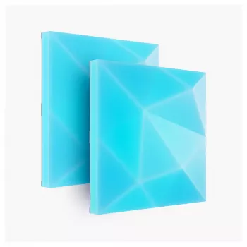 LED skydelio šviestuvas Nanoleaf N8100E00-2TBS — kvadratinis RGB, maitinamas nuolatinės srovės, 2 vnt. pakuotė