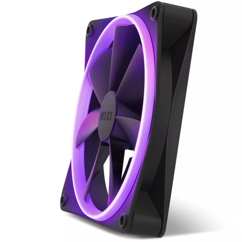 Korpuso ventiliatorius NZXT F140 RGB 14 cm juodas, 500–1800 RPM, Fluid Dynamic Bearing, 4-pin, 18 LED