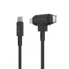 HYPER HyperJuice USB kabelis USB 2.0 1,5 m USB C / USB C / Lightning juodas