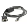 Zebra CBA-R10-S07ZBR juodas RS232 nuoseklusis kabelis, DB-9 (M), 2,13 m