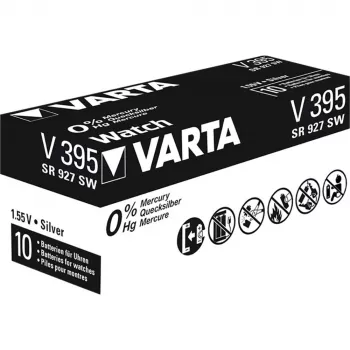 Varta V 395 sidabro oksido (S) baterija 1,55V 44 mAh 9,5 mm (00395 101 111)