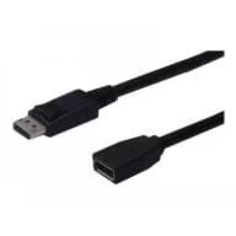 Digitus ASSMANN DisplayPort ilginimo kabelis - DisplayPort (kištukas) - DisplayPort (lizdas) - 2 m (DisplayPort 1.2) - Lietas - Juodas (AK-340200-020-S)