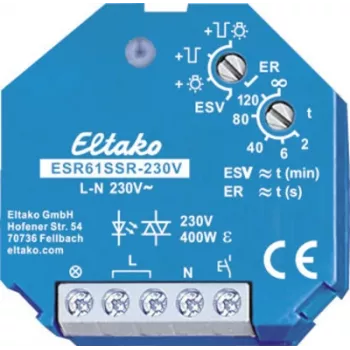 Eltako ESR61SSR-230V impulsinis relė įmontuojama 1 normaliai atviras kontaktas 230 V 400 W 1 vnt.