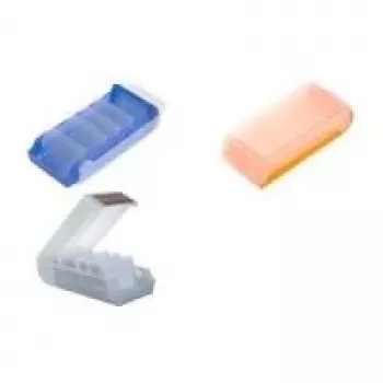 helit Flashcard Box BeeBox, A7, pagrindas: mėlynas permatomas, dangtelis: permatomas baltas, polistirolas, dviejų paskirčių dangtelis (H6901130)
