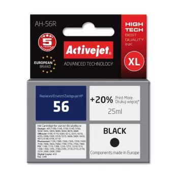 Activejet AH-56R kasetė (HP 56 C6656A pakaitalas; Premium; 25 ml; juoda)