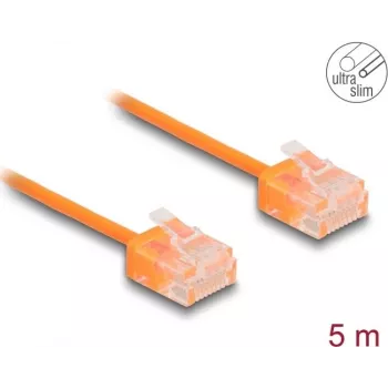 Tinklo kabelis DeLOCK RJ45 Cat.6 UTP Ultra Slim 5 m Oranžinis