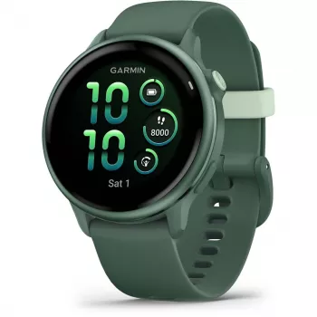 Sportinis laikrodis GARMIN vívoactive 6 – 42 mm aliuminio/polimero korpusas, AMOLED 1,2 colio, GPS, 5 ATM, optinis širdies ritmo matuoklis, SpO2, 8 GB, žalias