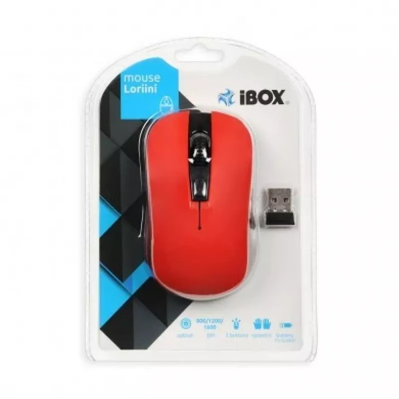 iBox LORIINI pelė Ambidextrous RF Wireless Optical 1600 DPI