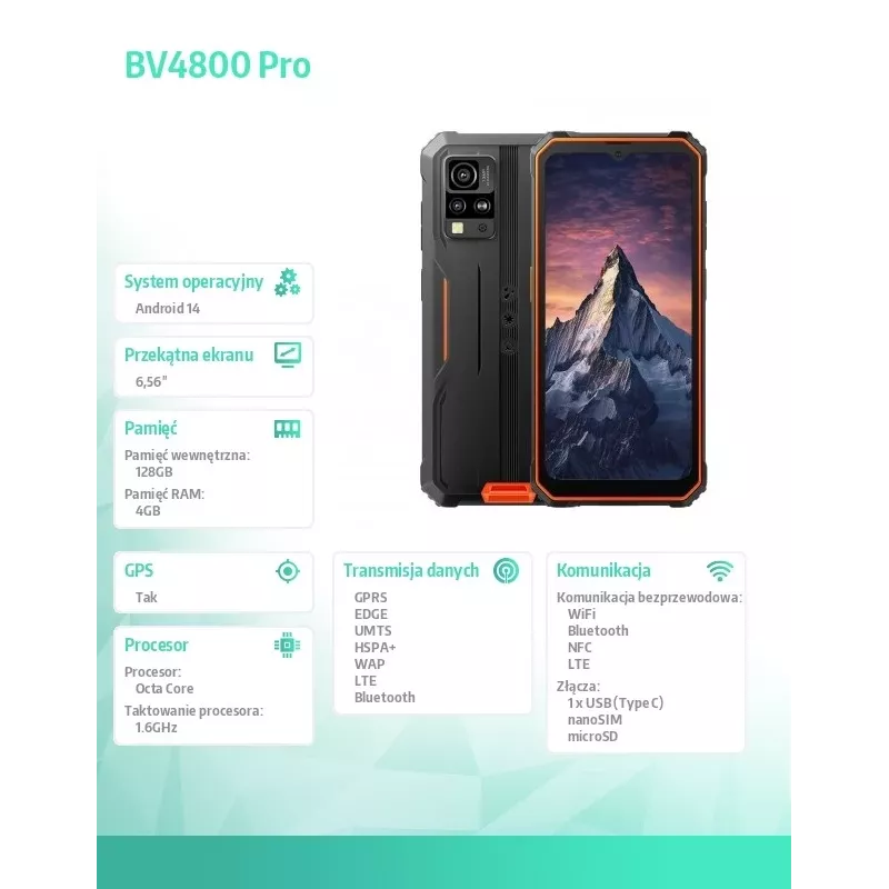 Blackview BV4800Pro 4GB/128GB Oranžinis