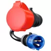 Adapteris go-e Gemini flex 22 kW į CEE Blue 16 A - juodas - tiesus - tiesus - IP55 - 22 kW - 16 A