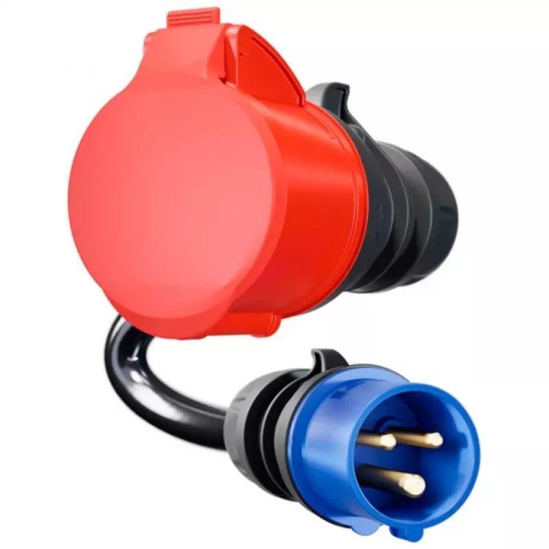 Adapteris go-e Gemini flex 22 kW į CEE Blue 16 A - juodas - tiesus - tiesus - IP55 - 22 kW - 16 A